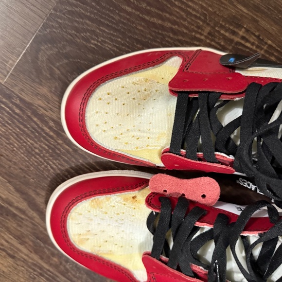 Nike air Jordan Red and Cream Sneakers - Picture 5 of 9